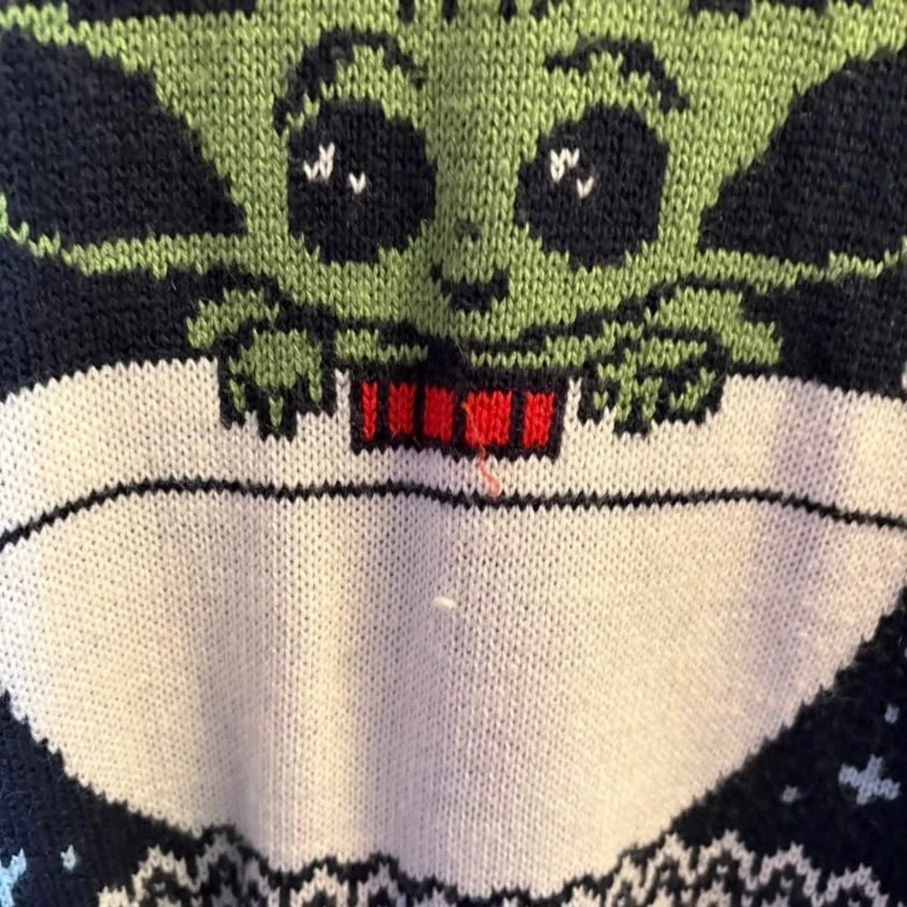 Star Wars Sweater Grogu Baby Yoda Ugly Christmas Holiday Mens Large